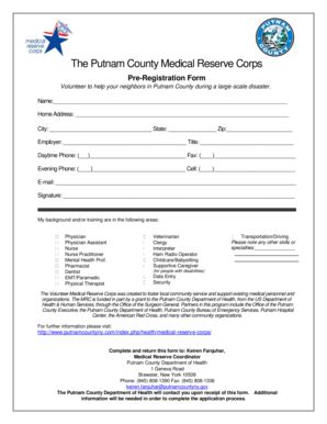 Fillable Online Become A Community Mrc Volunteer Putnam County Fax