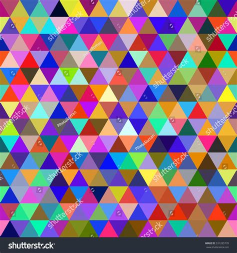 Abstract Multicolored Geometric Pattern Of Triangles Geometric