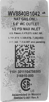 Honeywell Gas Valve Replacement Chart