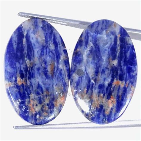 29 20Cts Natural Blue Sodalite Pair Oval Cabochon Loose Gemstone EBay