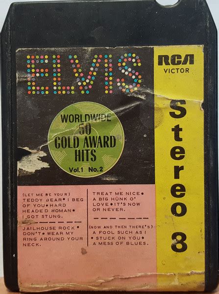 Elvis Worldwide 50 Gold Award Hits Vol 1 No 2 8 Track Cartridge