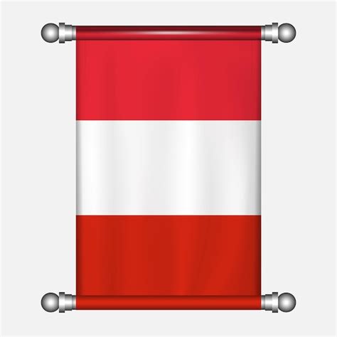 Bandera Realista Colgada Del Bander N De Austria Vector Premium