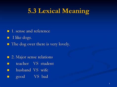 Examples Of Lexical Meaning