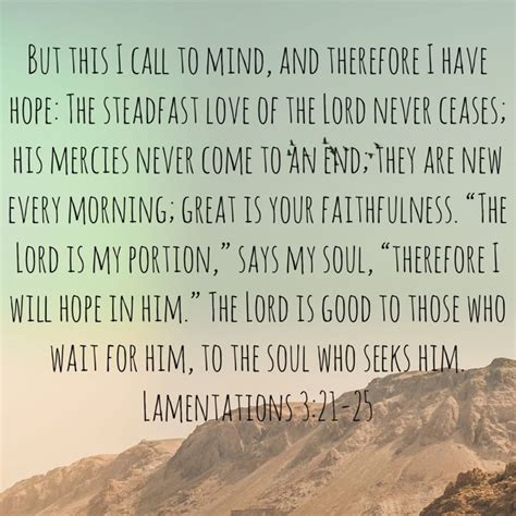 Lamentations But This I Call To Mind And Therefore I Have Hope