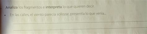 Analiza Los Fragmentos E Interpreta Lo Que Quieren Decir En Las