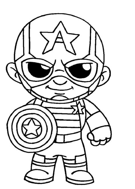 Dibujos De Capitan America Kawaii Para Colorear Dibujos De Colorear