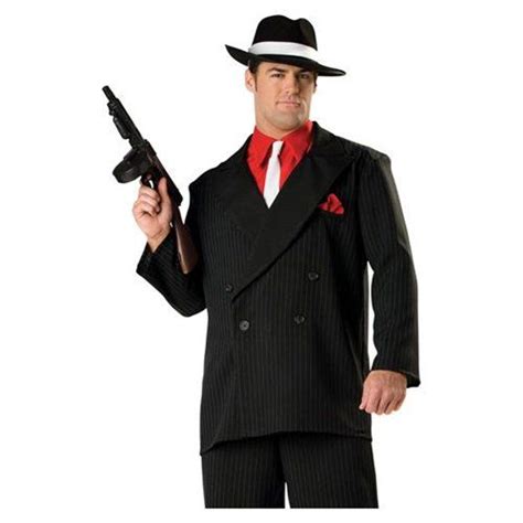 1920s Gangster Pinstripe Suit Mens Halloween Costume M Mens Costumes