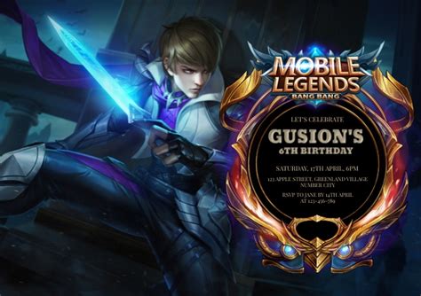 Mobile Legends Birthday Invitation Template Postermywall