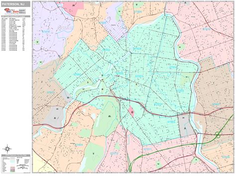 Paterson New Jersey Wall Map Premium Style By Marketmaps