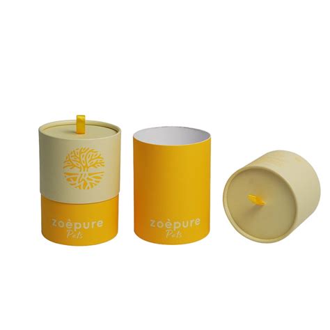 Firstsail Yellow Cylinder Tube Packing Box Luxury Kraft Paper Can