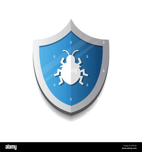 Icono de escudo de escarabajo con protección antivirus y seguridad