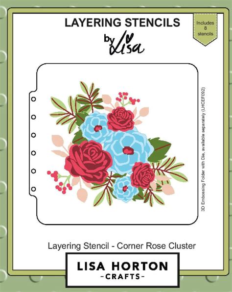 Lisa Horton Crafts X Layering Stencils Corner Rose Cluster