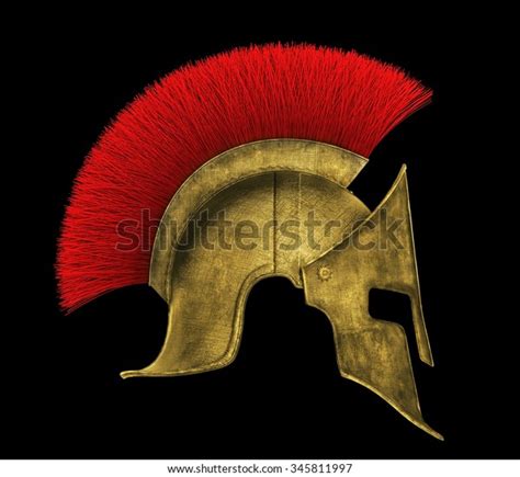 Ancient Stylized Greek Spartan Helmet 3d Stock Illustration 345811997