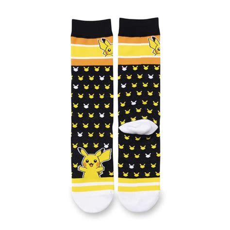 Pikachu Happiness Crew Socks One Size Adult Pok Mon Center Official