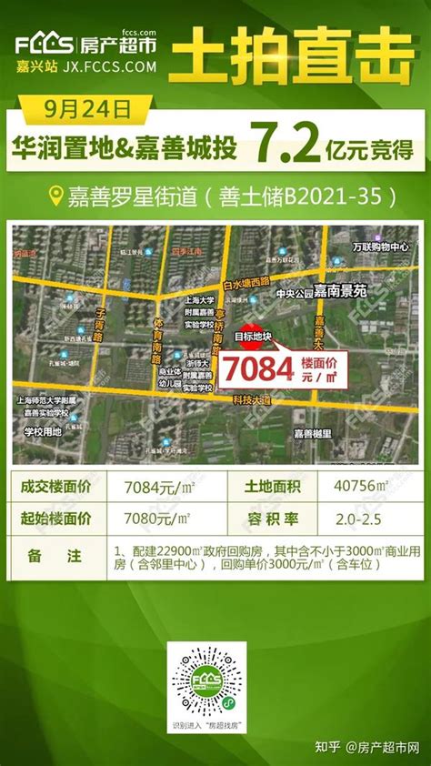 楼面价7084元㎡！华润首入嘉善，摘得未来城市首发地！ 知乎