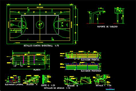 Basketball Court Cad Block