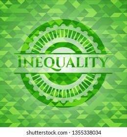 Inequality Green Emblem Mosaic Ecological Style Stock Vector Royalty