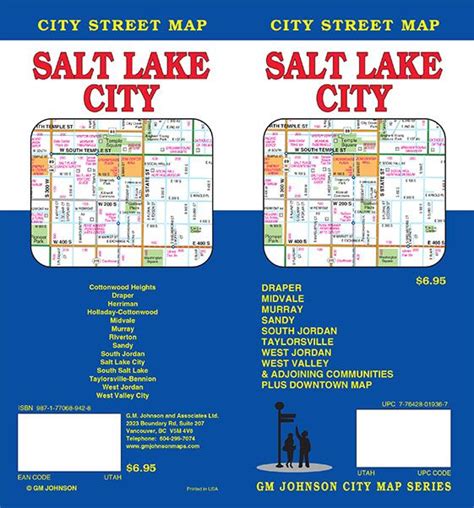 Salt Lake City, Utah Street Map - GM Johnson Maps