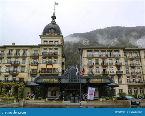 Historic Victoria Jungfrau Grand Hotel and Spa in Interlaken, Switzerland. Editorial Image ...