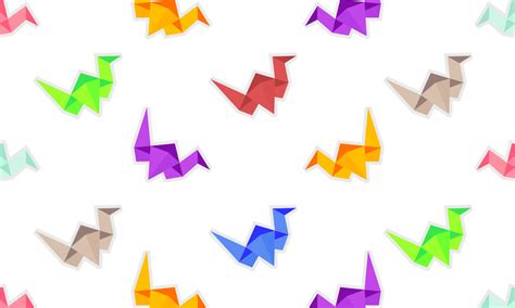 Colorful Origami Swan Pattern 16546909 Vector Art At Vecteezy