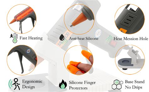 Amazon W Mini Hot Glue Gun With Stand Pcs Glue Sticks And Pcs Silicone Finger