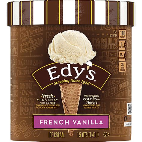 Edys Dreyers French Vanilla Ice Cream 1 5 Qt Tub Frozen Foods