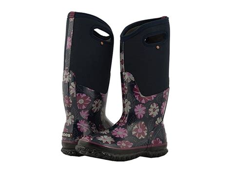 Bogs Classic Tall Winter Floral Dark Blue Multi Women S Boots The Bogs Classic Tall Winter