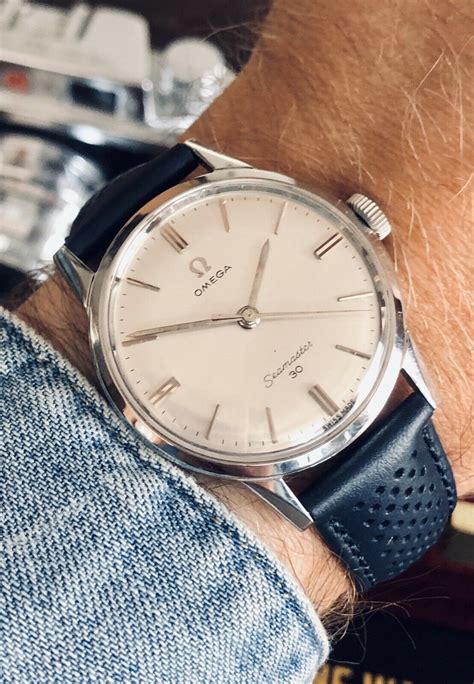 Omega Seamaster 30 Grey Dial Men Mechanical Vintage 1963 New Leather