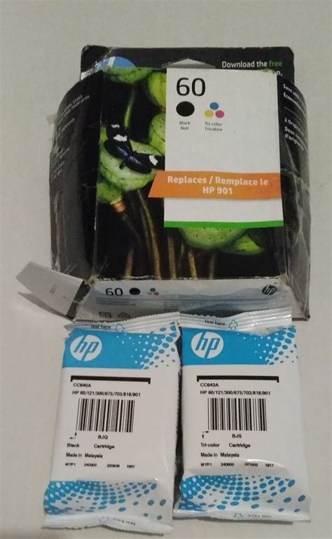 Hp 60 Black Tri Color Combo Ink Cartridges 2 Pack 889894153623 Ebay