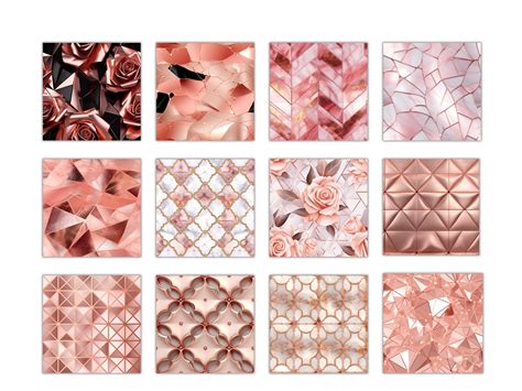 Luxury Rose Gold Digital Paper Pattern Seamless Scrapbook Paper