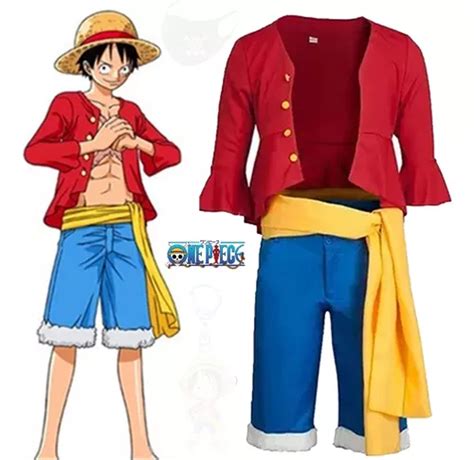 Juvenil Fantasia De Cosplay Anime One Piece Monkey D Luffy Frete grátis