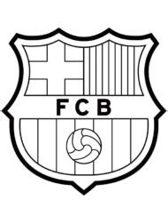 Kolorowanka piłkarska z herbem FC Barcelona