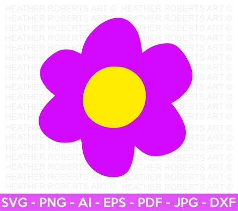 Flower Svg Floral Svg Flower Clipart Svg Flower Colored Etsy