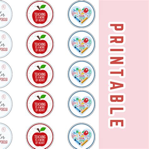 Printable Teacher Appreciation Cupcake Toppers Thank You Ts Last Day