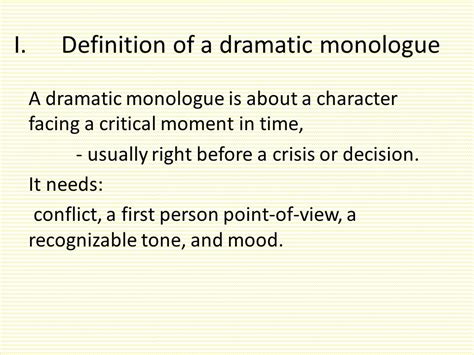 Dramatic Monologue Read Example Together What Do You Notice How Would