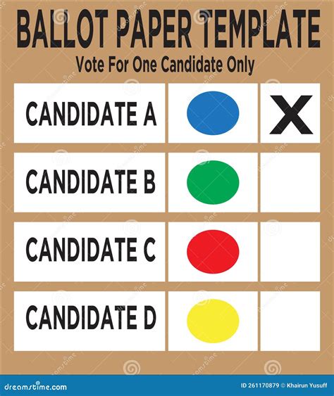 Ballot Paper Template. Election Concept Stock Illustration - Illustration of democracy, election ...