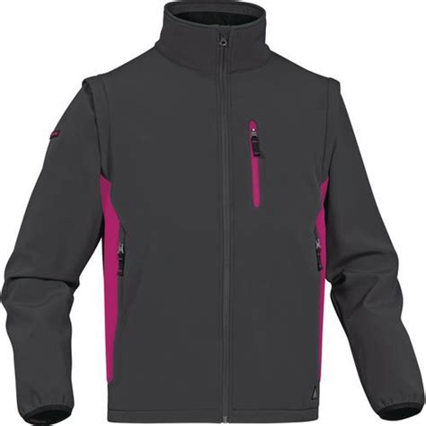 Veste Softshell Manches Amovibles Mysen Gris Fushia