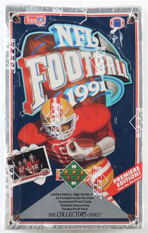 1991 Upper Deck Premiere Edition Football Full Wax Box With 36 Packs