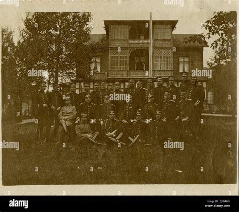 Group Portrait Of Officers At The H Lsinge Regiment In Stock Photo