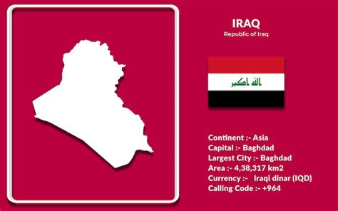 Diseño de mapa de irak en estilo 3d con bandera nacional Vector Premium