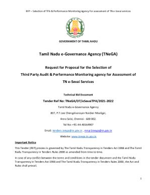 Fillable Online TAMIL NADU E GOVERNANCE AGENCY TNeGA Part I Fax Email