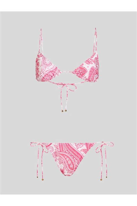 Buy Etro Liquid Paisley Beach Bikini Pink At Off Editorialist