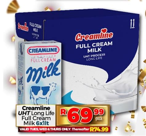 Creamline UHT Long Life Milk 6x1lt Offer At Take N Pay