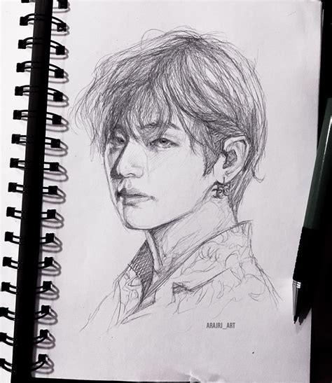 Bts Taehyung Drawing Easy Bts Wallpaper Hd