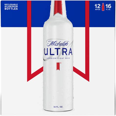 Michelob Ultra Superior Light Beer Domestic Lager 12 Pack 16 Fl Oz