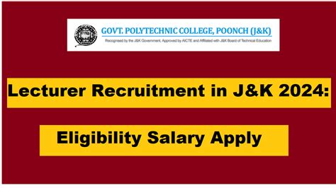 Lecturer Recruitment In Jandk 2024 Eligibility Salary Apply