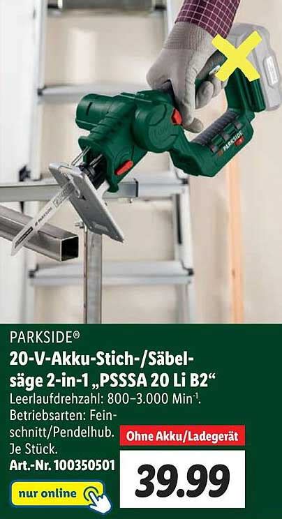 Parkside V Akku Stich S Bels Ge In Psssa Li B Angebot Bei