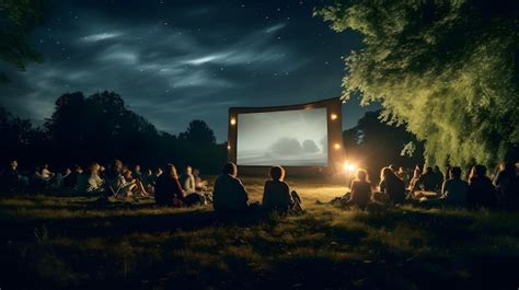 Premium Photo Outdoor Movie Night Under The Stars