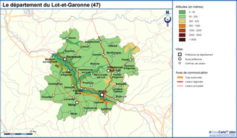 Carte géographique touristique et plan du Lot et Garonne 47 Agen