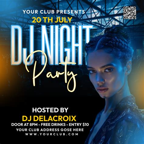 Black Maximalist Party Flyer Instagram Post Template Postermywall